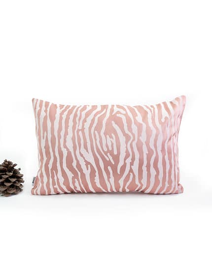 Schop_coussin ecorce_rose satin sérigraphie