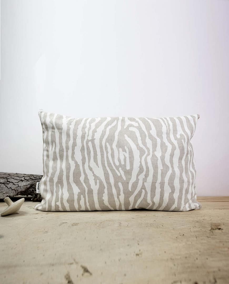 Schop_coussin écorce lin laine blanc vert sérigraphie